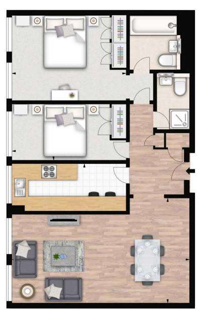 2 bedroom flat to rent - floorplan