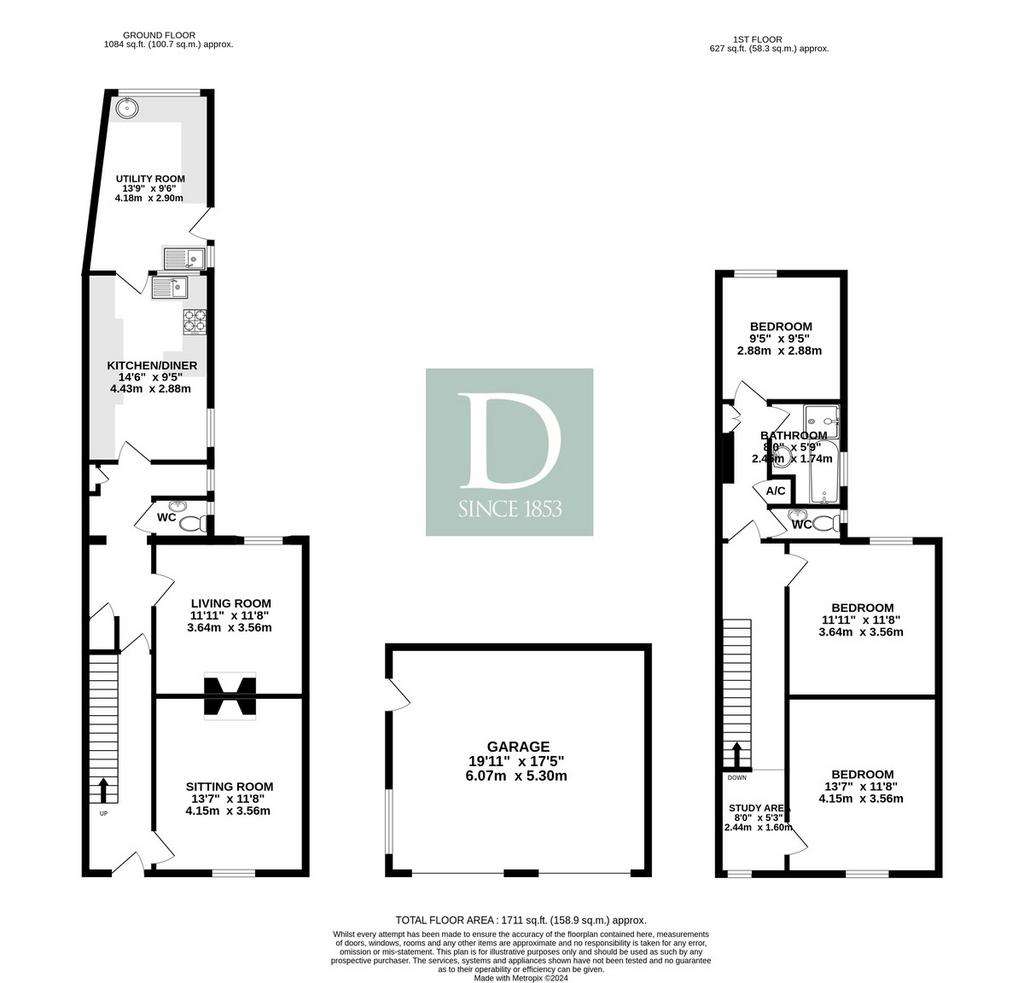 3 bedroom semi-detached house for sale - floorplan