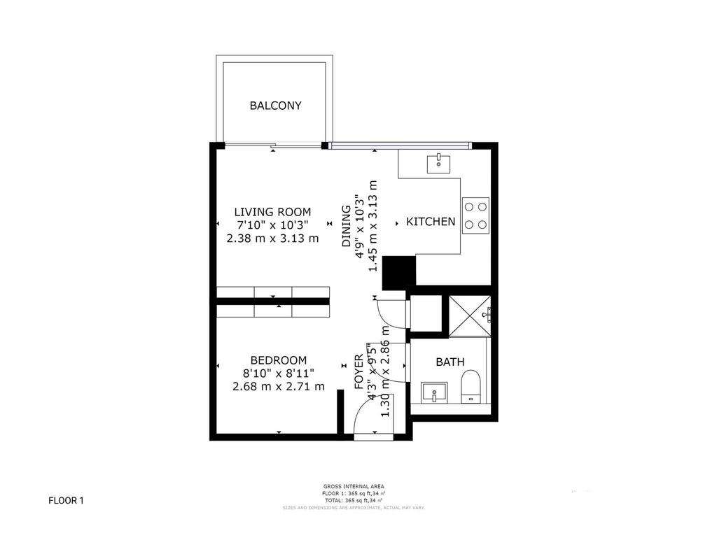 Studio flat to rent - floorplan