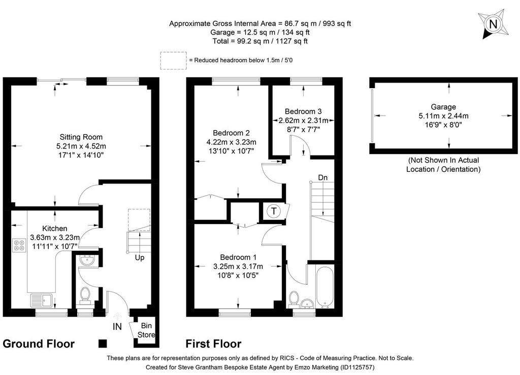 3 bedroom end of terrace house for sale - floorplan