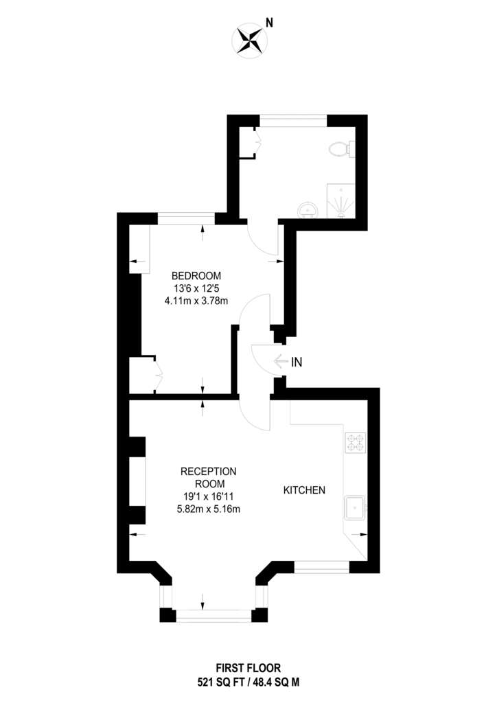 1 bedroom flat to rent - floorplan