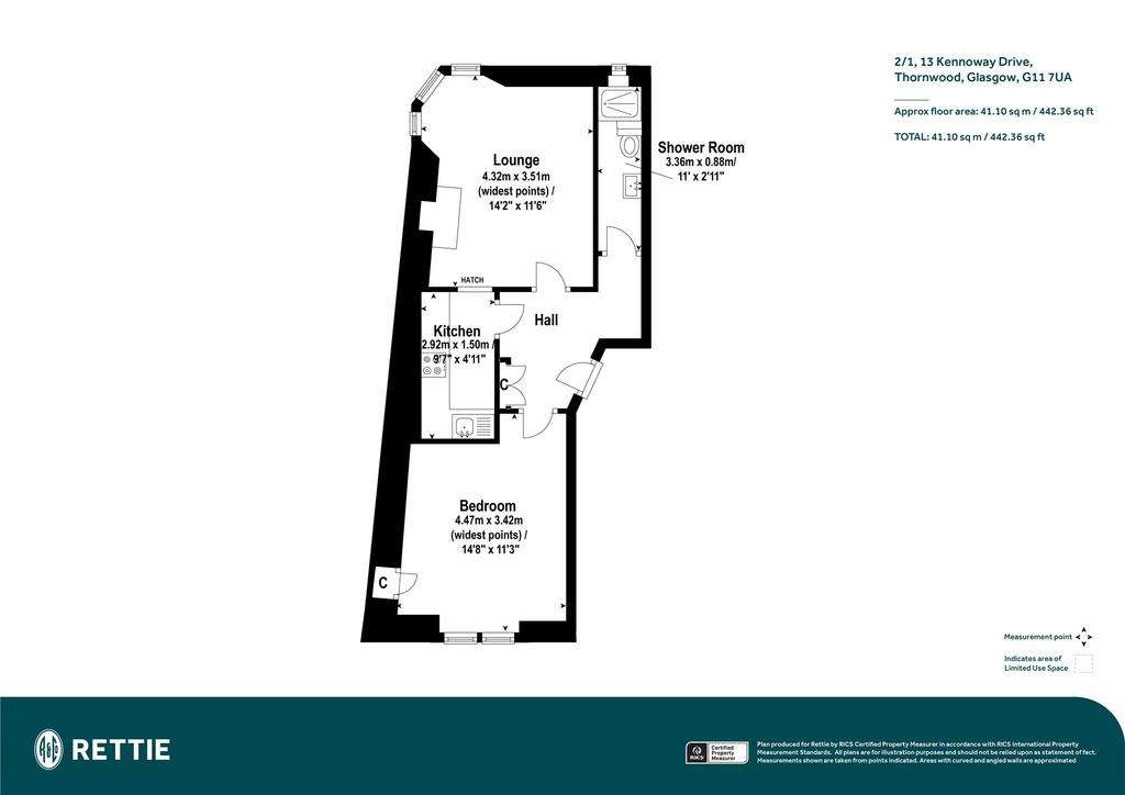 1 bedroom flat for sale - floorplan