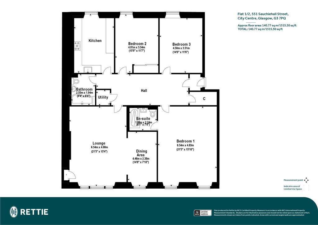 3 bedroom flat for sale - floorplan