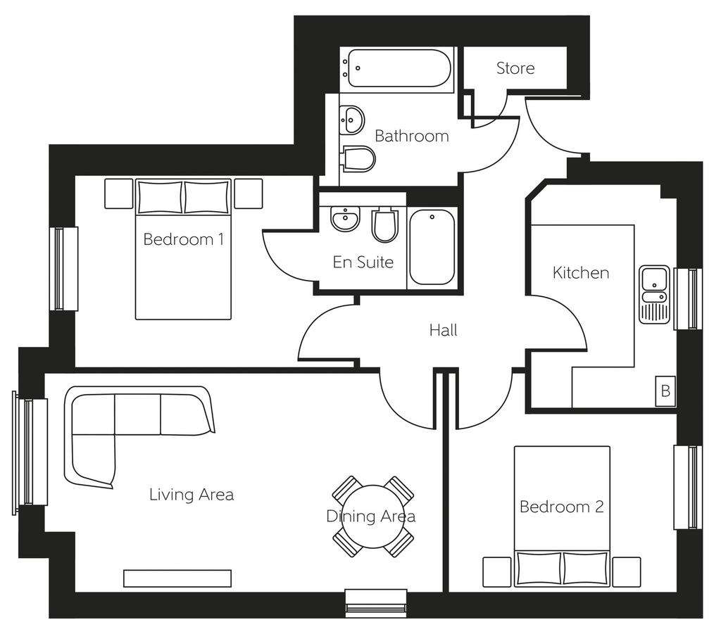 2 bedroom flat for sale - floorplan