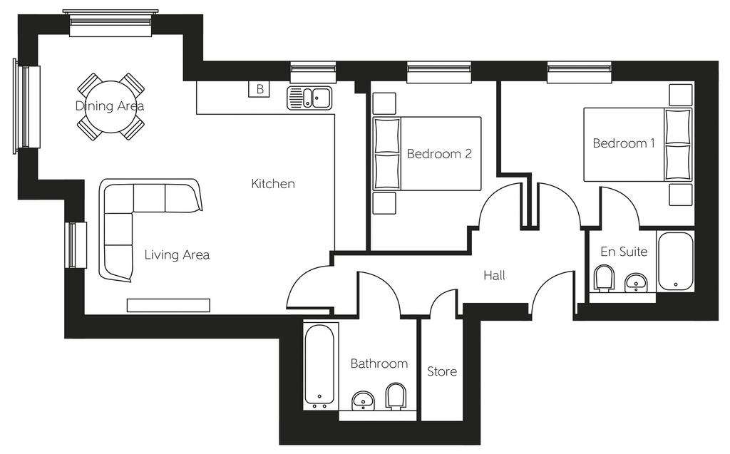 2 bedroom flat for sale - floorplan