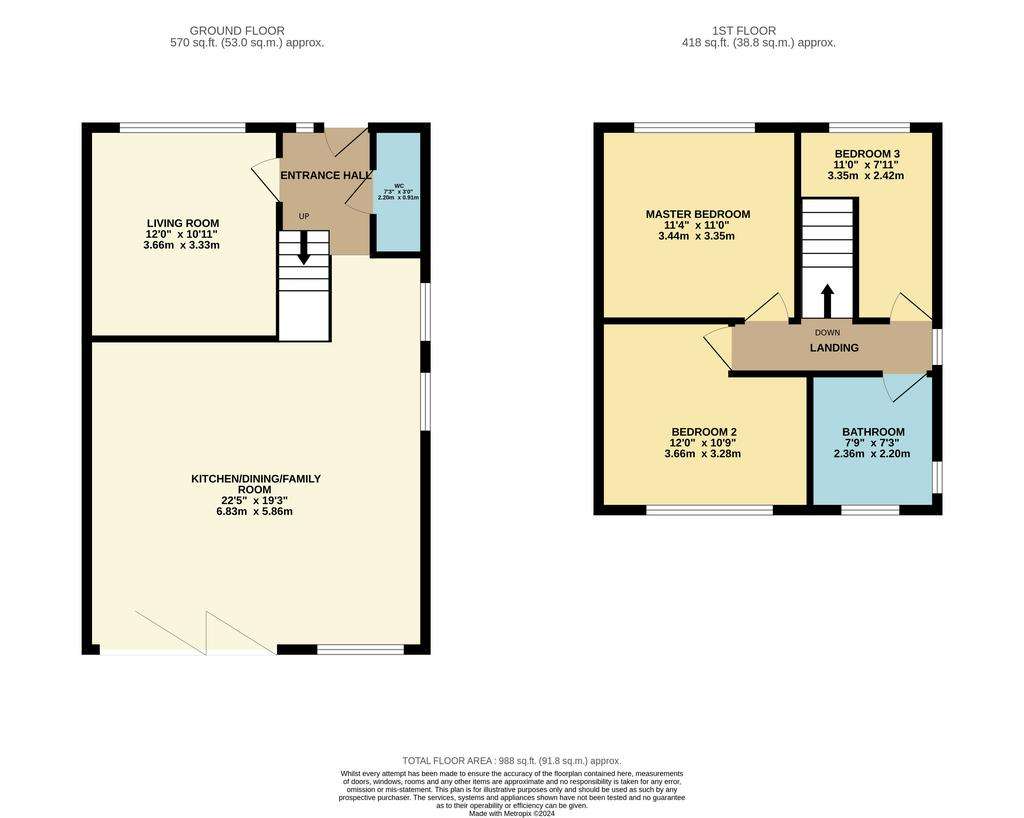 3 bedroom semi-detached house for sale - floorplan