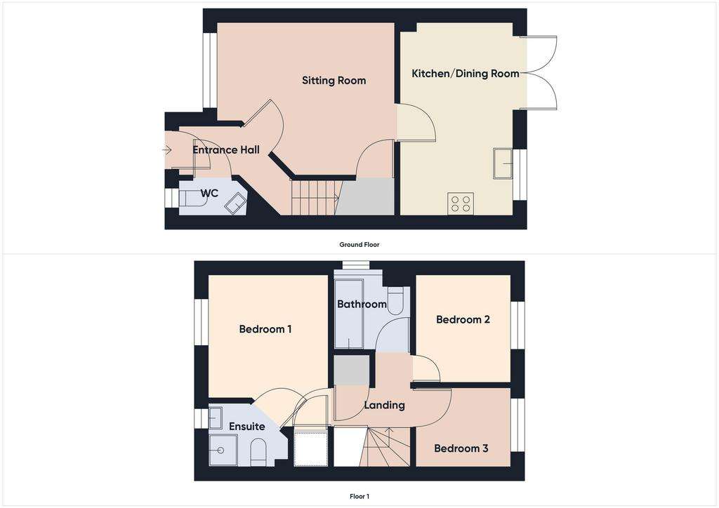 3 bedroom end of terrace house for sale - floorplan