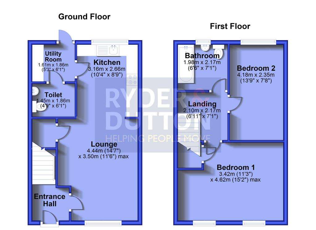 2 bedroom terraced house for sale - floorplan