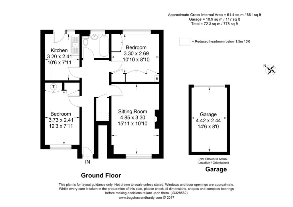 2 bedroom ground floor maisonette to rent - floorplan