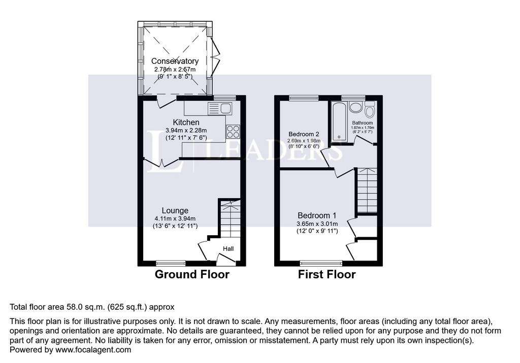 2 bedroom town house to rent - floorplan