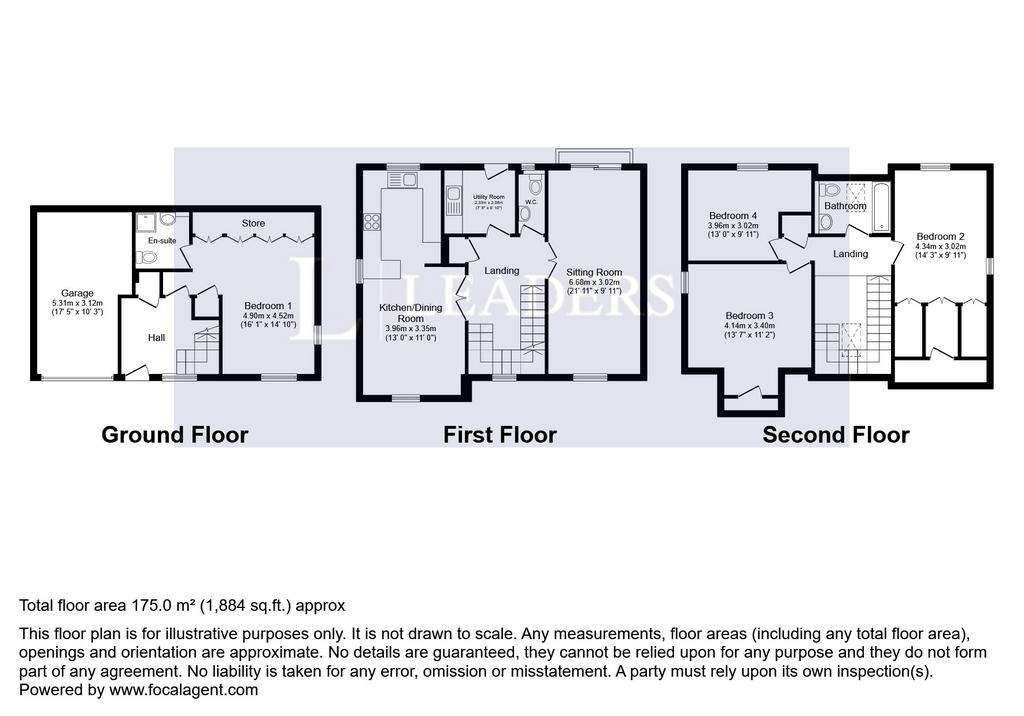 4 bedroom detached house to rent - floorplan