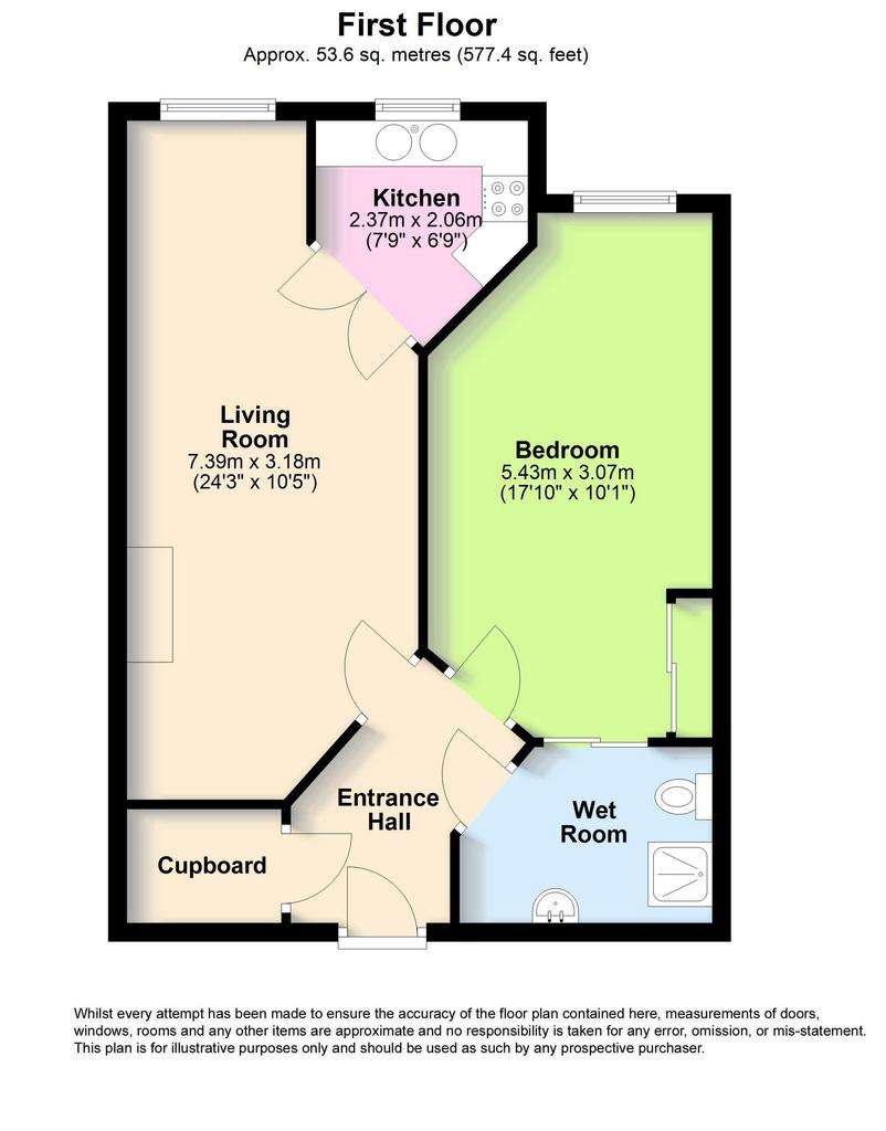 1 bedroom retirement property for sale - floorplan