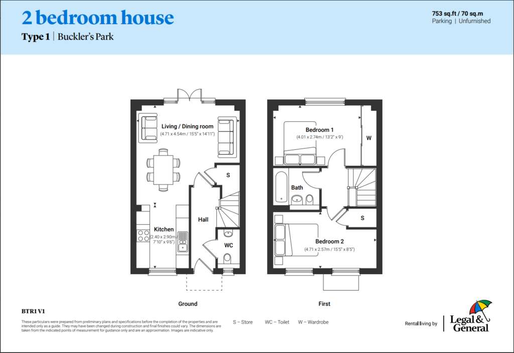 2 bedroom semi-detached house to rent - floorplan