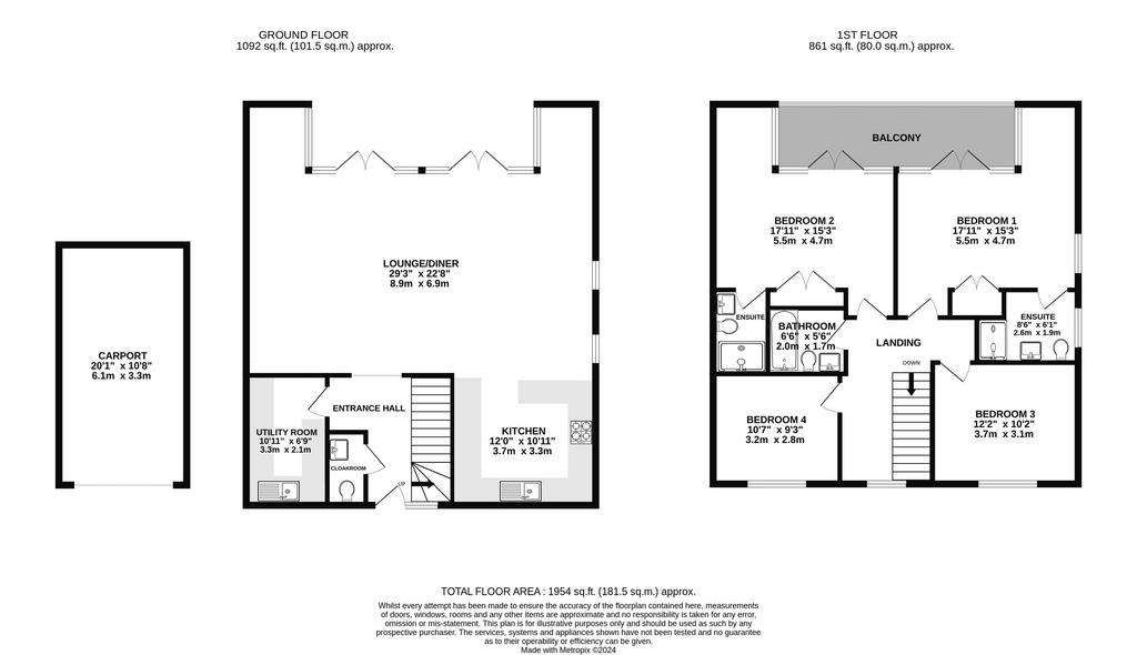 4 bedroom end of terrace house for sale - floorplan