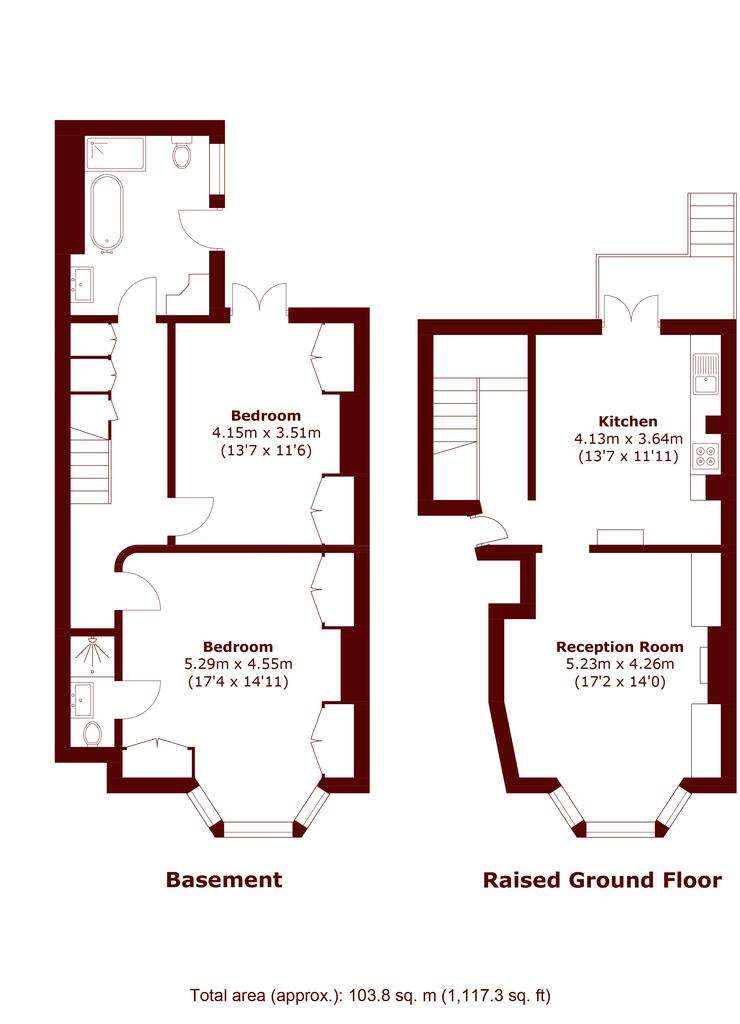 2 bedroom flat to rent - floorplan