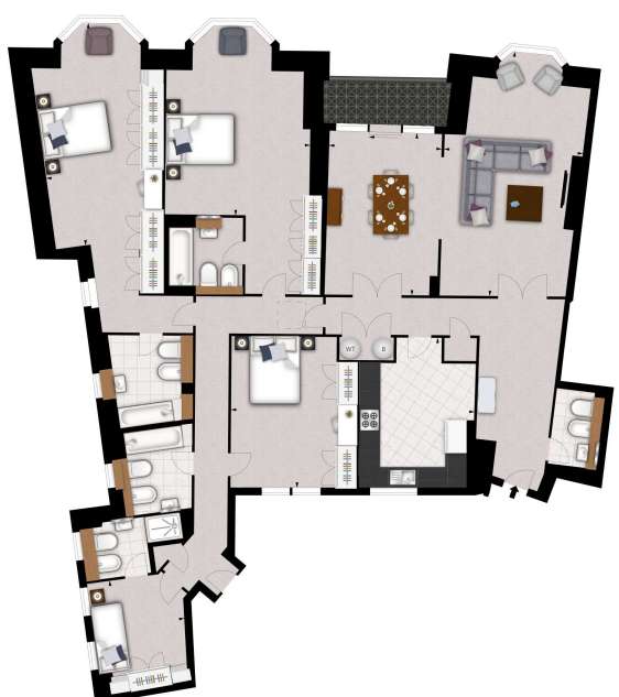 4 bedroom flat to rent - floorplan