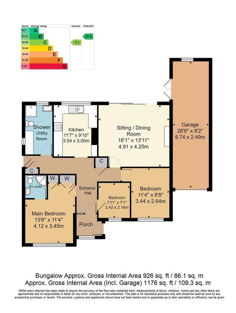 3 bedroom detached bungalow for sale - floorplan