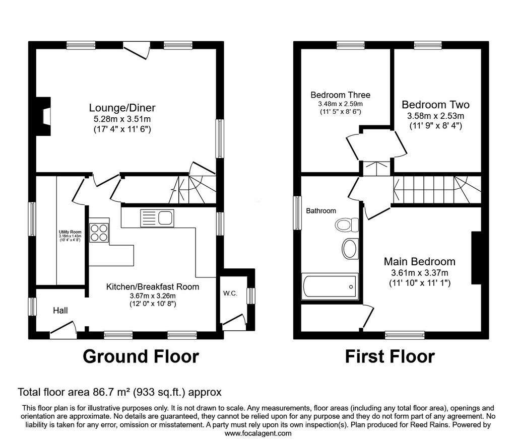 3 bedroom detached house for sale - floorplan