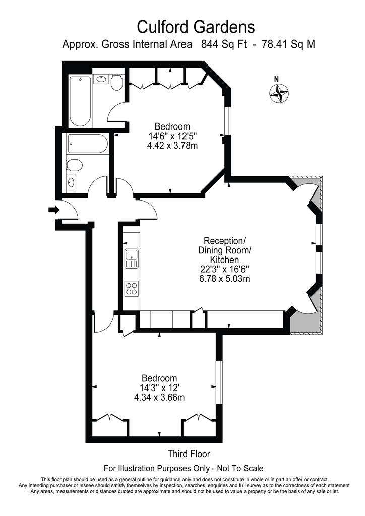 2 bedroom flat to rent - floorplan