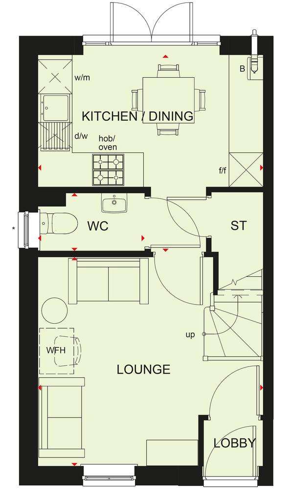 2 bedroom end of terrace house for sale - floorplan