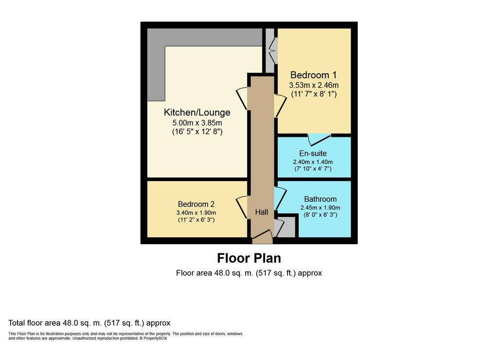 2 bedroom flat to rent - floorplan