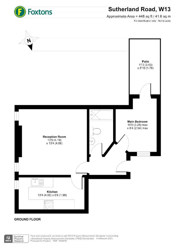 1 bedroom flat to rent - floorplan