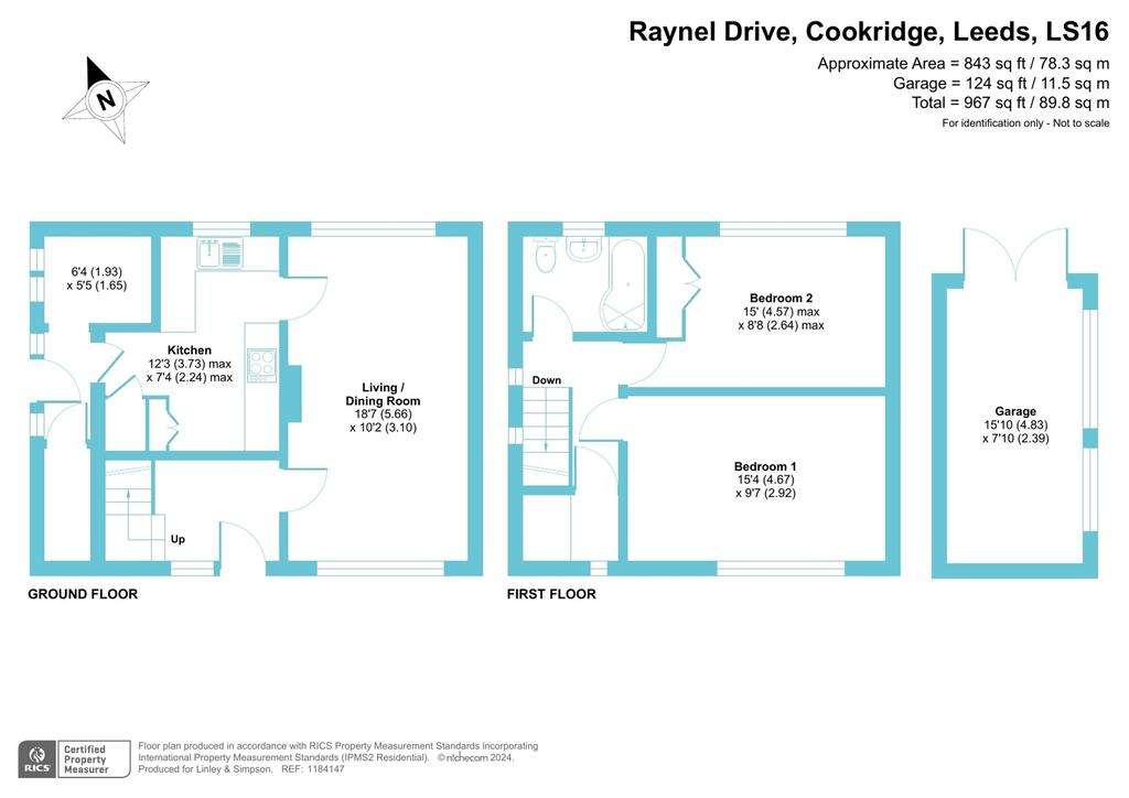 2 bedroom semi-detached house for sale - floorplan