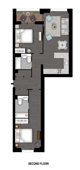 2 bedroom flat to rent - floorplan