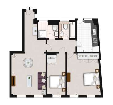 2 bedroom flat to rent - floorplan