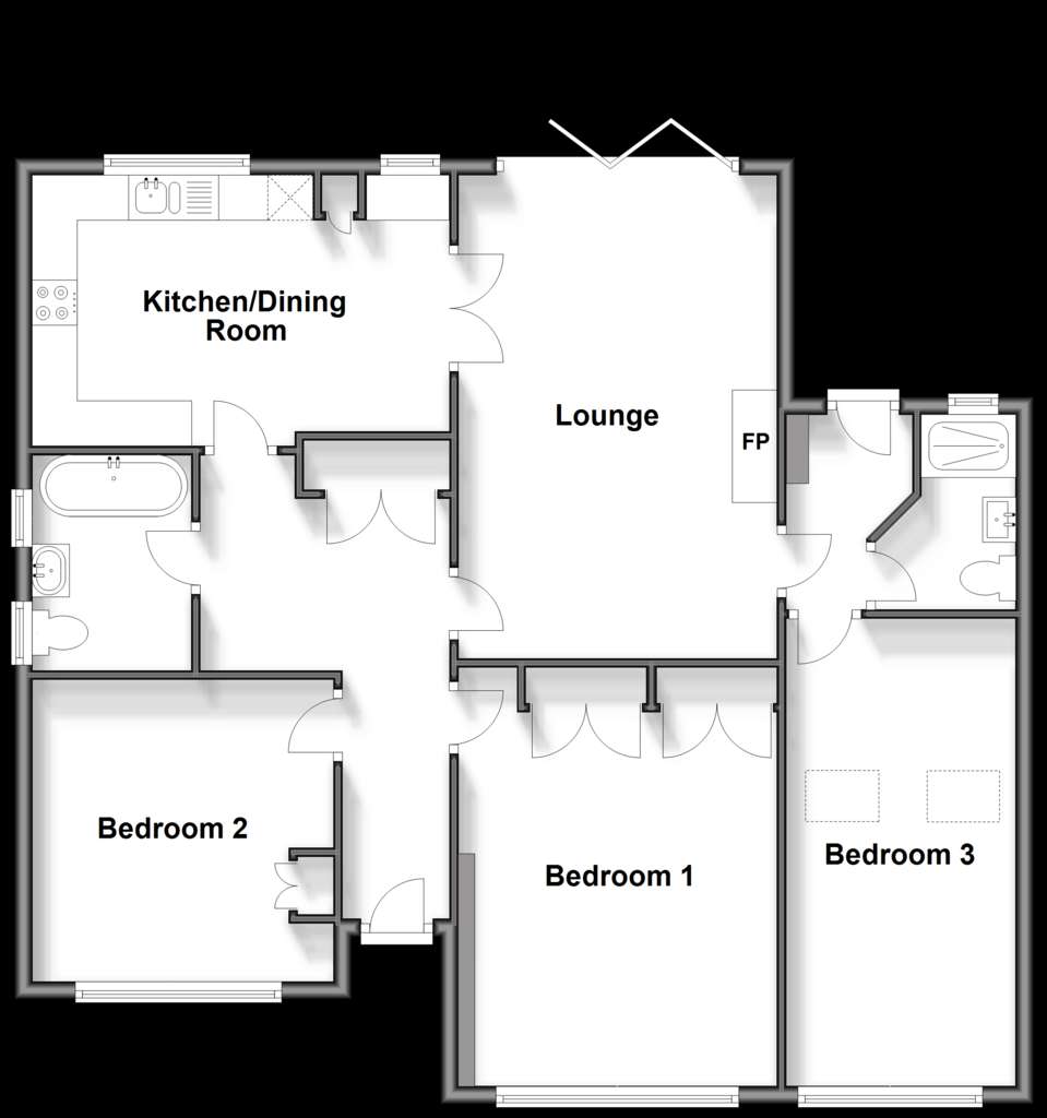 3 bedroom detached bungalow for sale - floorplan