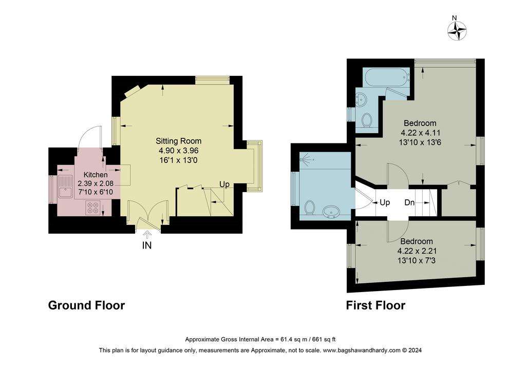 2 bedroom semi-detached house to rent - floorplan