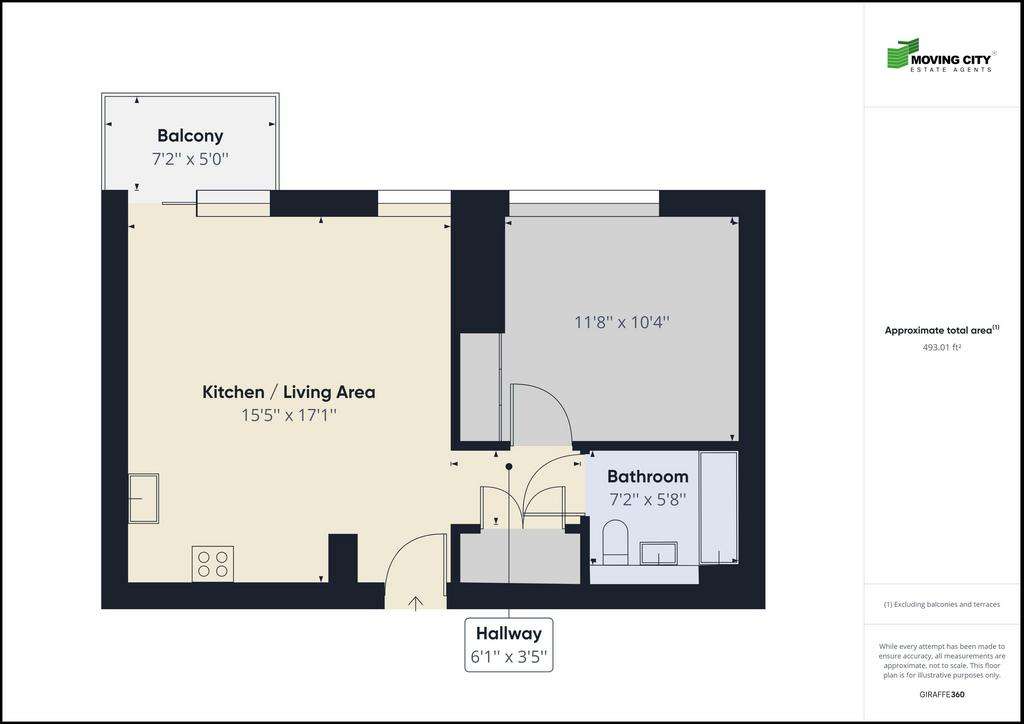 1 bedroom flat to rent - floorplan