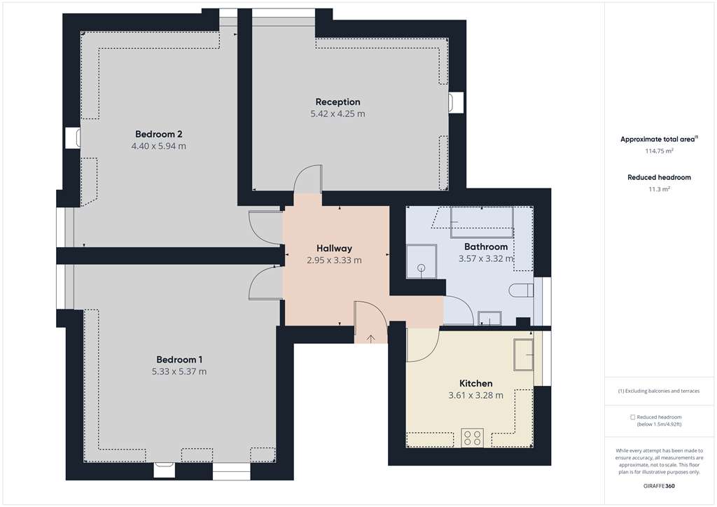 2 bedroom penthouse apartment to rent - floorplan