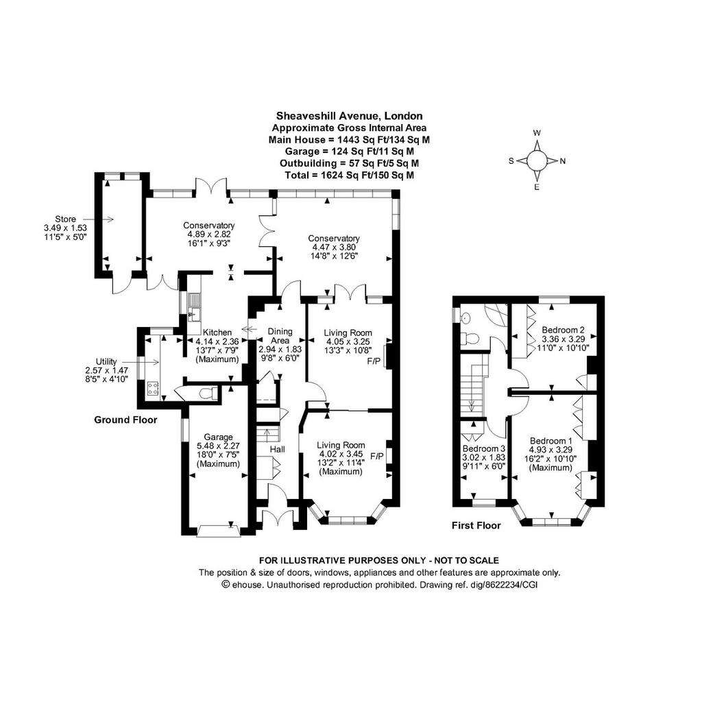 3 bedroom semi-detached house for sale - floorplan