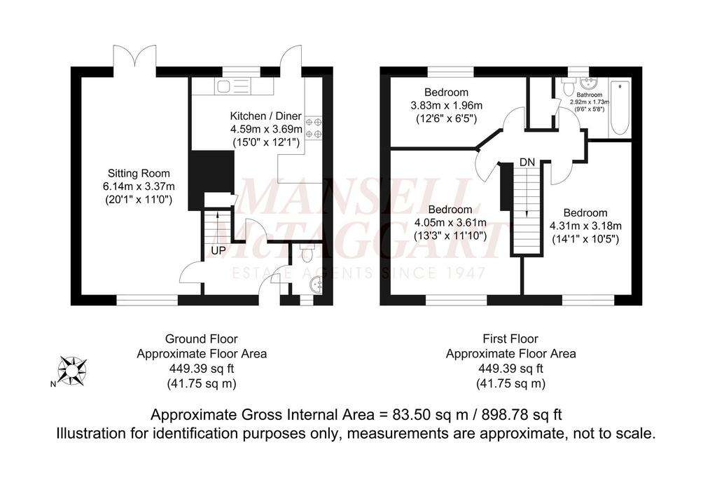 3 bedroom end of terrace house for sale - floorplan