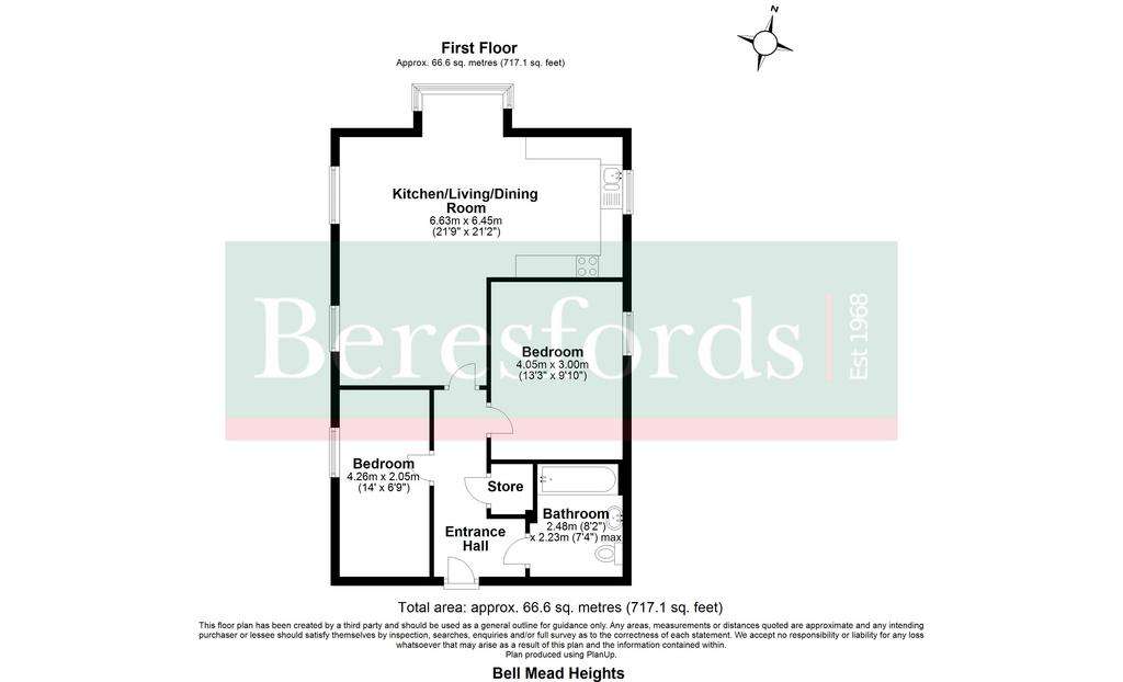 2 bedroom flat for sale - floorplan