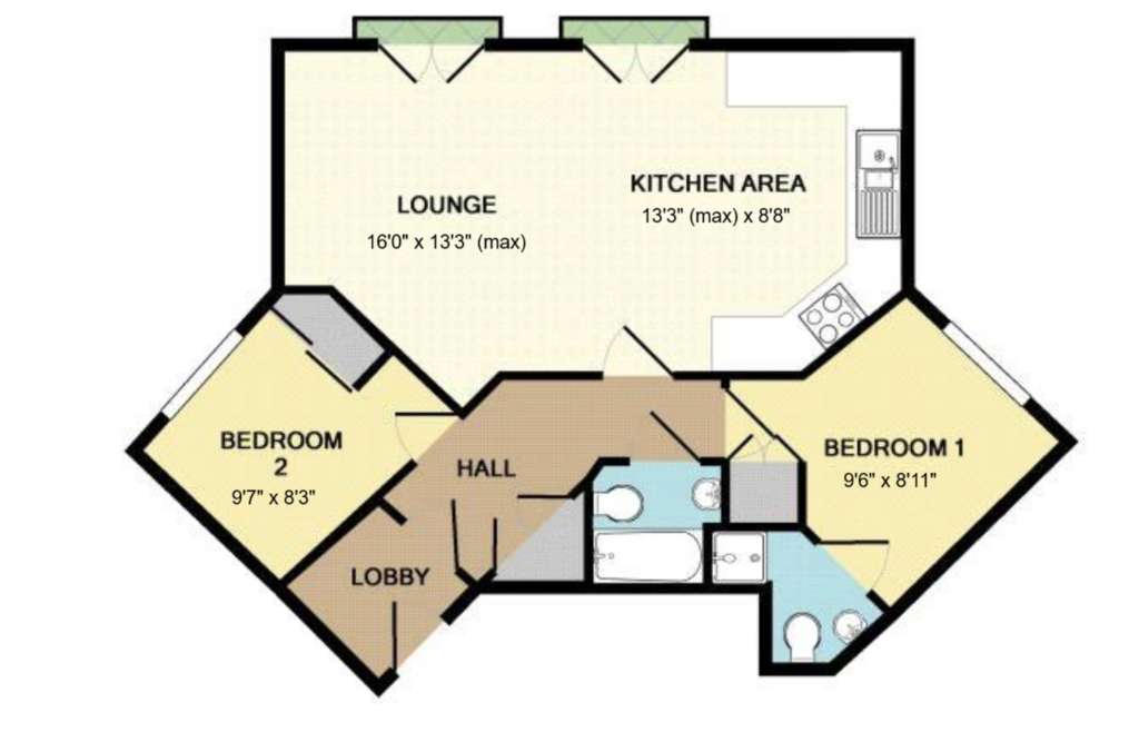 2 bedroom flat for sale - floorplan