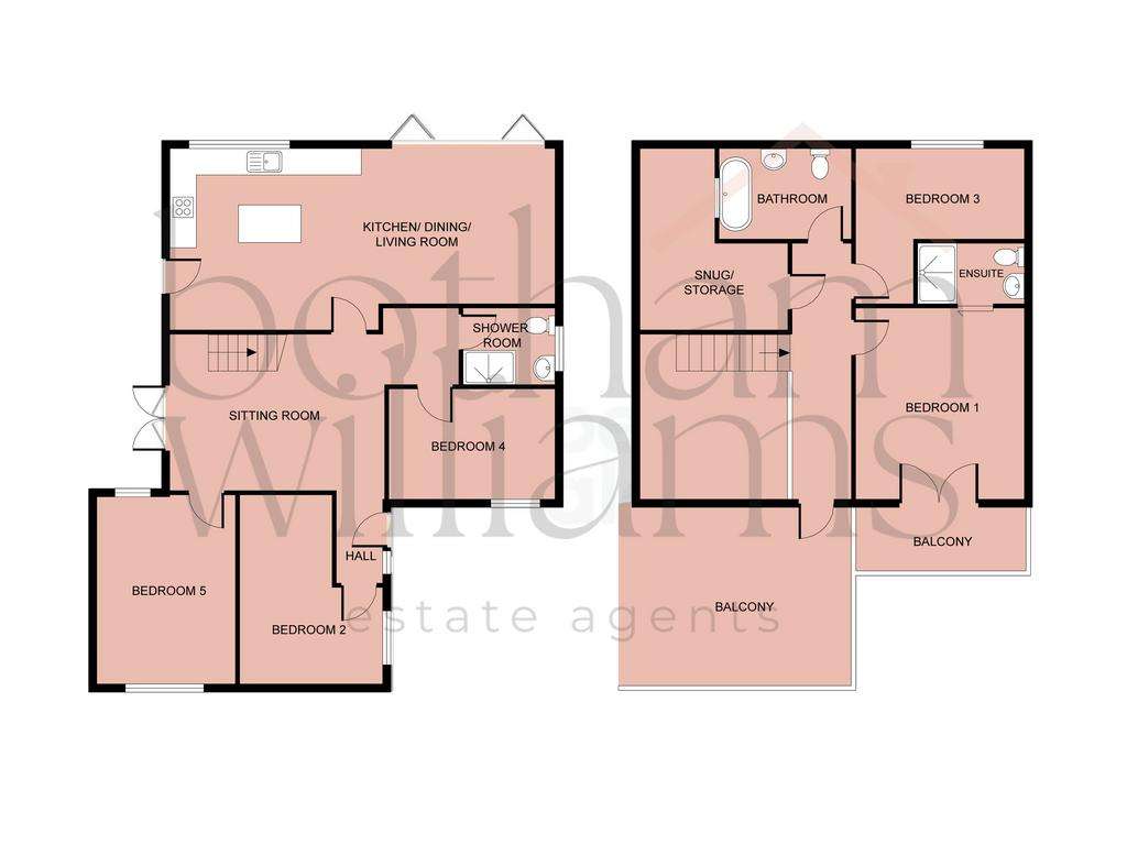 5 bedroom bungalow for sale - floorplan