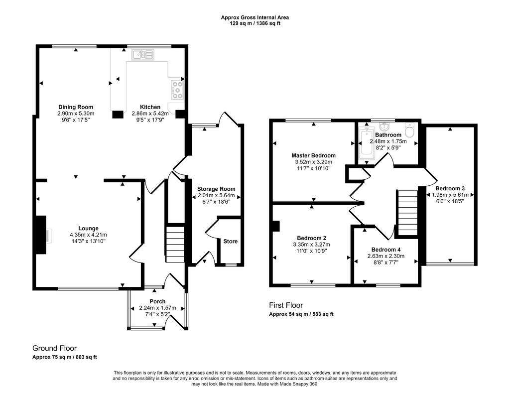 4 bedroom semi-detached house for sale - floorplan