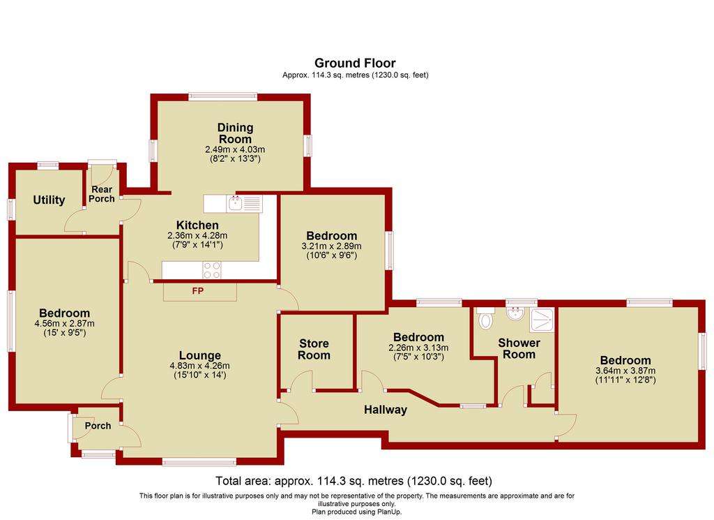 4 bedroom detached bungalow for sale - floorplan