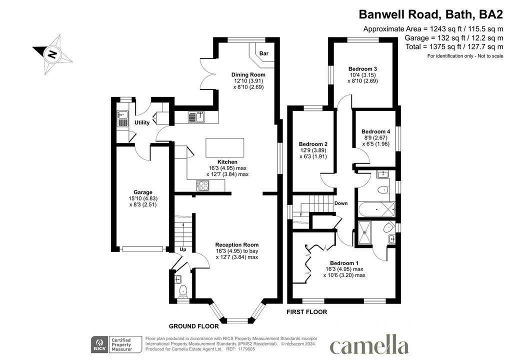 4 bedroom semi-detached house for sale - floorplan