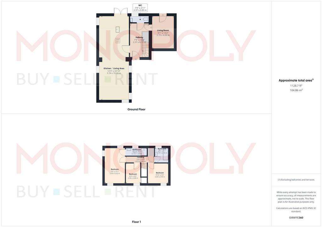 3 bedroom detached house for sale - floorplan