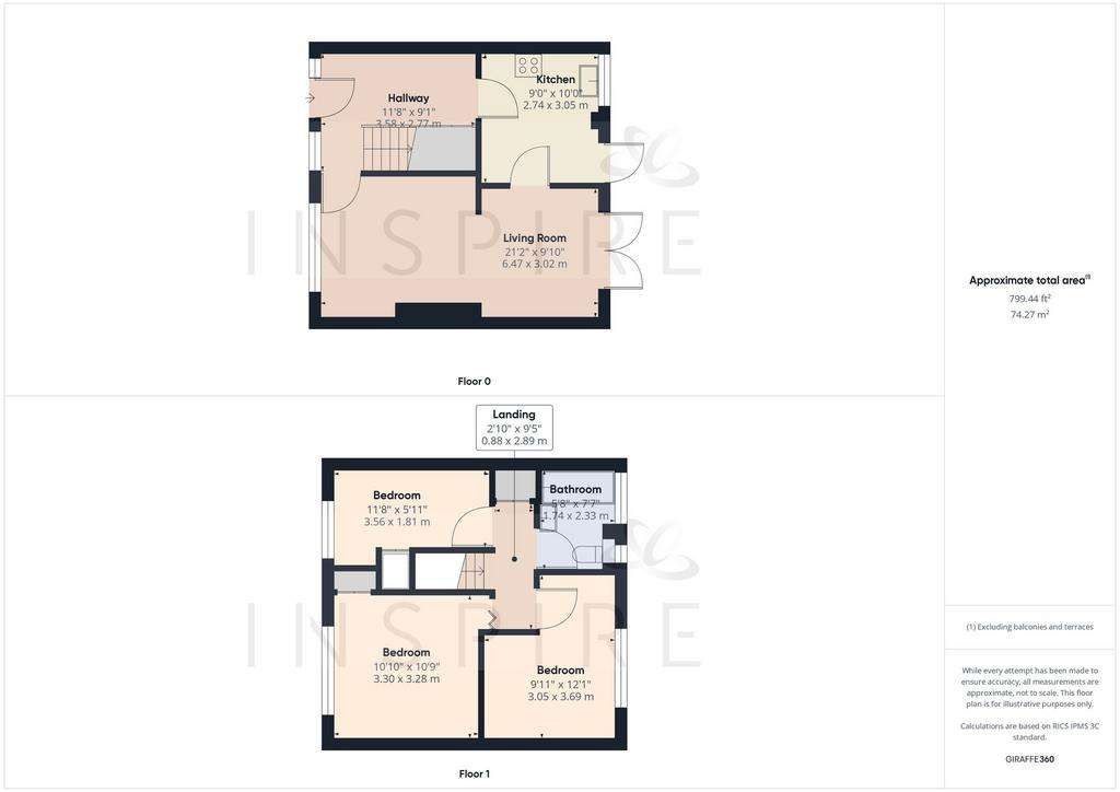 3 bedroom terraced house to rent - floorplan