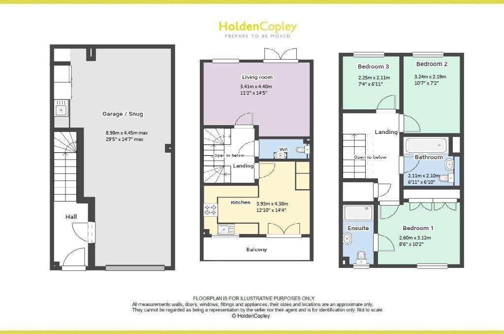 3 bedroom town house for sale - floorplan