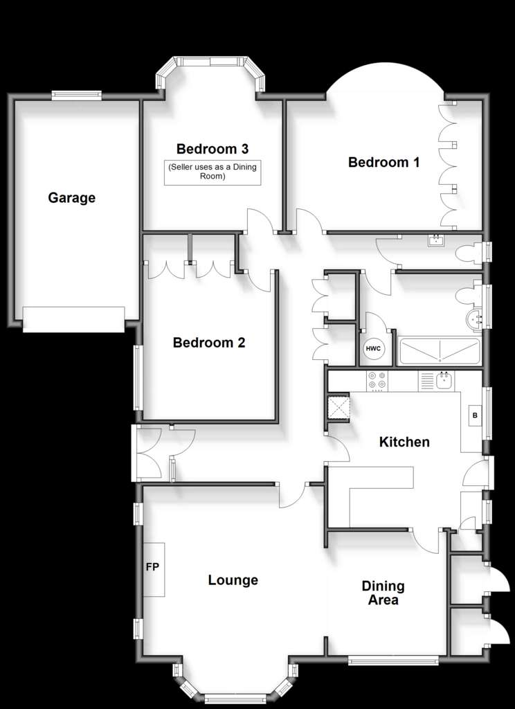 3 bedroom detached bungalow for sale - floorplan