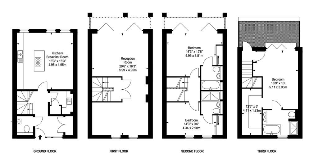 3 bedroom flat to rent - floorplan