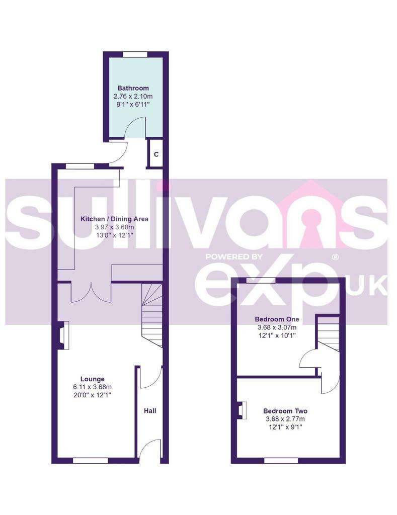 2 bedroom terraced house for sale - floorplan