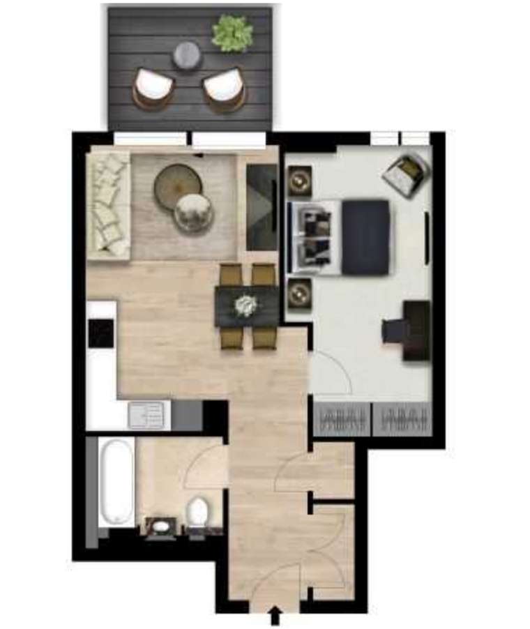 1 bedroom flat to rent - floorplan