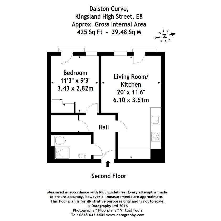 1 bedroom flat to rent - floorplan