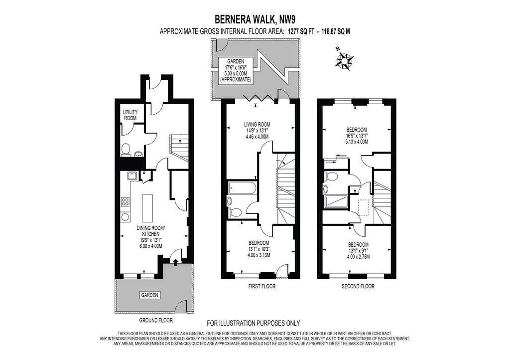 3 bedroom terraced house to rent - floorplan